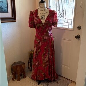 Denim & Supply, Ralph Lauren- Red Floral crisscross Dress